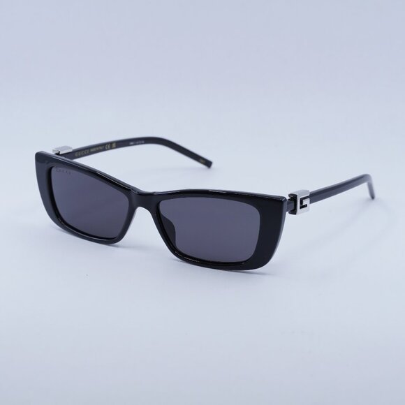 ?️ New Gucci GG1681S 001 Sunglasses - Shiny Black Frame, Solid Grey Lens… main image 6